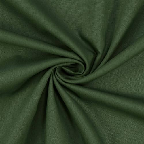 Baumwollstoff Popeline, 100% Baumwolle, Stoff zum Nähen, uni dunkelgrün (Länge am Stück: ab 50cm / Breite: 148cm)