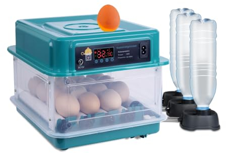 Hoapin Brutautomat Vollautomatisch Hühner 15-16 Eier Inkubator Vollautomatische Brutmaschine mit Feuchtigkeitsüberwachung und Automatischer Eierrotation