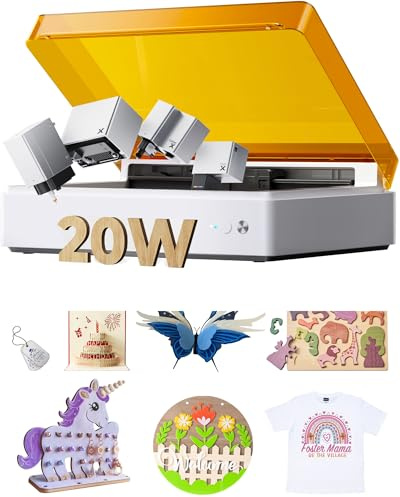 xTool M1 Ultra 4-en-1 DIY Machine - Découpe et Lame Laser & Gravure Laser & Dessiner au Stylo, 20W Graveur Laser Bois avec Positionnement à Pin-Point et Autofocus pour DIY, Décoration