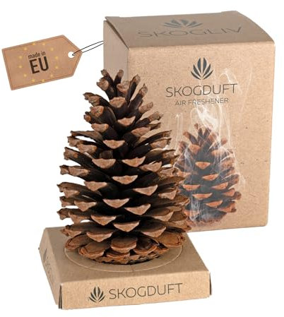 SKOGLIV Lufterfrischer- Natürlicher Kiefernzapfen mit skandinavischem Waldduft - Biologisch abbaubare Formel - Dekoratives Wohnaccessoire - Beitrag zu einem sauberen Planeten.
