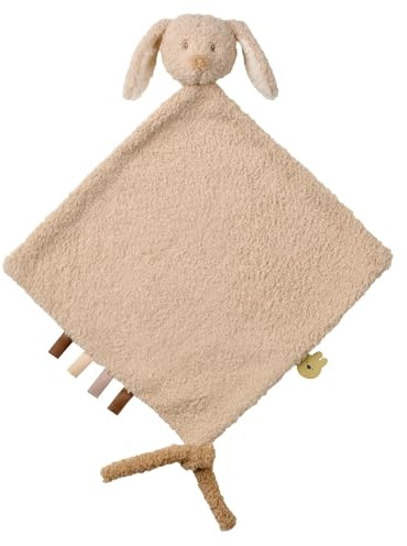 Nattou Großes Schnuffeltuch aus Polyester, Hase, Wegbegleiter ab der Geburt, 35 x 35 cm, Teddy, Beige