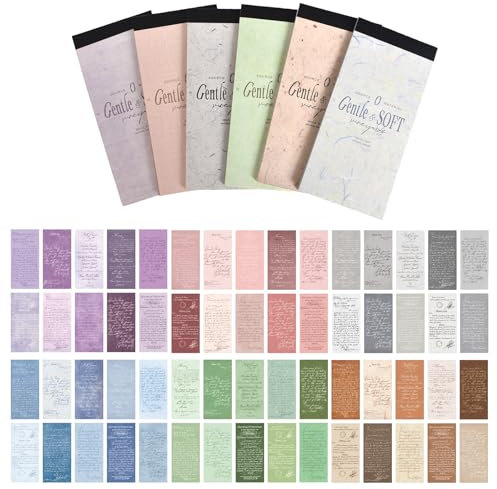 180 Blätter Vintage Scrapbooking Papier,Retro Tagebuch Papier 6 Stile,Dekorpapier,Scrapbook Bastelpapier,Gentle Monologue Decoupage Papier,Journaling Zubehör,für Schreiben/Album/Reisetagebuch