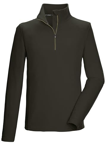 killtec Homme T-Shirt en Polaire avec col Montant et Fermeture éclair KSW 99 MN FLC SHRT, dunkelolive, 3XL, 40878-000