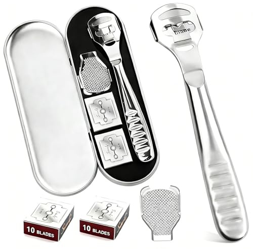 Professional Stainless Steel Foot File Remover for Dry and Wet Feet Hard Skin Pedicure Foot Care Tool for Soft & Smooth Feet(Silver, 20 Blades)