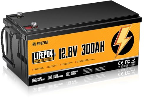 Batteria al Litio 12v 300ah, Batterie Lifepo4, 3840wh Ricaricabile Batteria Litio Con 200A BMS Integrato, 18000 Cicli Profondi Per Camper, Pannelli Solari, Caravan, Sistemi Off Grid et Golf Cart