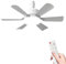 Ceiling Light Bulb Fan, Ceiling Fan with Light and Remote Control, 40W LED Ceiling Fan Lights Dimmable, E27 Ceilings Fans Lamp with 6 Blades, 3 Speeds Timing, Silent (White)