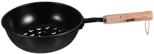 NUOBESTY Braciere per Barbecue da Campeggio in Ferro con Manico, Accendi Brace Veloce, Contenitore Multifunzionale per Avviamento Carbonella Outdoor