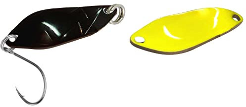 FTM Spoon Strike 2, 1g - Blinker Zum Spinnfischen auf Forelle, Forellenblinker Zum Angeln am Forellensee, Forellenköder, Farbe:schwarz/gelb