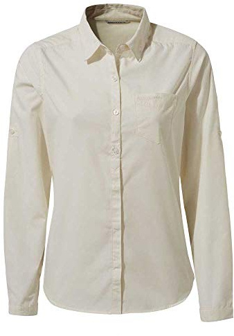 Craghoppers Women's Kiwi Long Sleeved Shirt Outdoor Anti-Insect Hiking Top Sea Salt 8