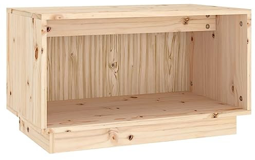 vidaXL Solid Wood Pine TV Cabinet Home Indoor Living Room Entertainment Centre Wall Mounted Hanging Shelf Floating Storage TV Unit Stand