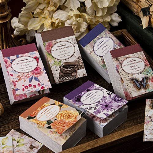 600 Stück Scrapbook Bastelpapier Muster Vintage Stickers，Washi Aesthetic Sticker für Journaling and Scrapbook, Stickers Vintage für Bullet Journal Zubehör， Room Decor DIY，Notebook，Fotoalbum