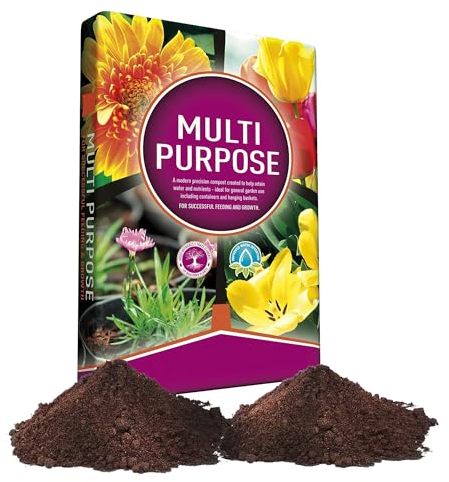 Nutrient Rich Formula & Improved Water Retention Multi Purpose Compost Bags Ideal For Garden Use, Outdoor Plants, Tubs, Pots & Hanging Baskets (60 Litre Bag)