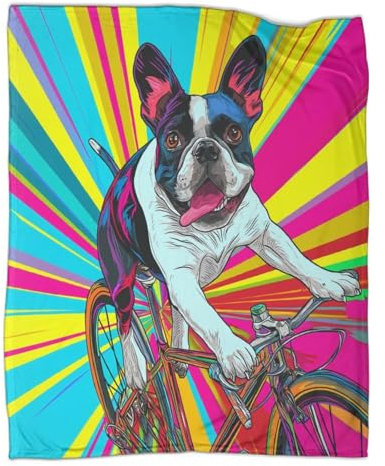 CTAMM Dog Blanket Riding Bicycle Lightweight All-Season Flannel Blanket,Ultra-Soft Traveling Camping Plush Blanket,for Kids Toddler Teens And Adults 40x50inch(100x130cm)
