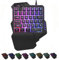 qmhaonan Teclado RGB con una sola mano, retroiluminado con cable para juegos de 35 teclas, mini teclado portátil sensación mecánica para PS4, Xbox PC, 8 modos de iluminación