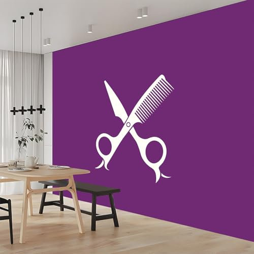 Forbici Semplici Viola Carta Da Parati Fotografica Viola Moderno Murale per Pareti Soggiorno Camera Da Letto - Fotomurali Tessuto Non Tessuto 400x280 cm