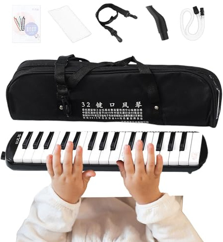 FVPKYUR Melodica per adulti, strumenti musicali Melodica – strumento a fiato, tastiera ad aria, pianoforte, pianoforte ad aria con custodia, strumento armonico, tastiera a 32 tasti per principianti e