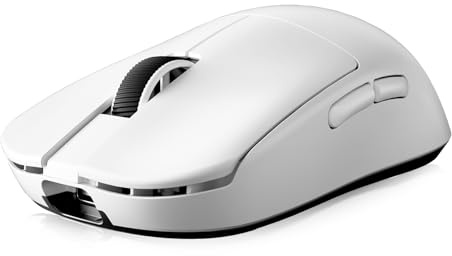 MCHOSE L7 Pro Souris Gaming Légère 39 g avec Récepteur Personnalisé 8K sans Fil Ultra Rapide, 26 000 DPI, Taux de Rapport 8 K Hz, Souris de Jeu sans Fil/Filaire BT/2,4 G, Batterie 200 Heures Blanc