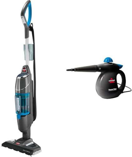 Bundle of BISSELL Vac & Steam Steam Cleaner and Vacuum Cleaner + BISSELL SteamShot Handheld Steam Cleaner (1977E & 2635E)