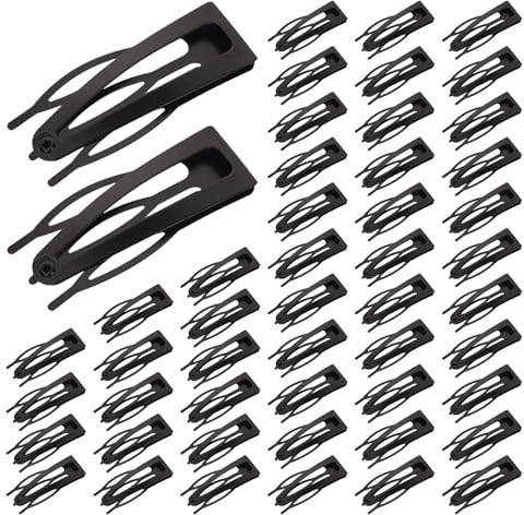 DAWZMR 50 pinzas de metal para el pelo para mujeres y niñas, pasadores negros de doble agarre para cabello grueso y fino