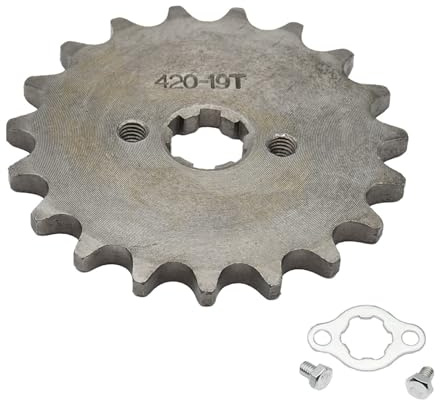 NKURTPC Moto Piñon Delantero Cadena 420H de 17 mm, 10-19 Dientes, piñones Delanteros para Motor, Compatible con Taotao, Kayo BSE, Xmotos y Apollo. Piñón Delantero Trasero(420 17mm 19T)