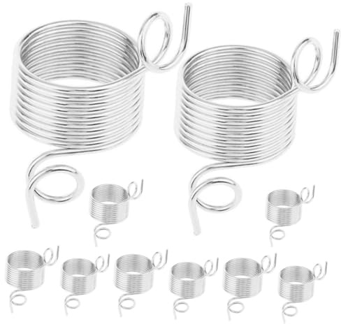 Cabilock Anillos de Crochet para Dedos Abiertos de Acero Inoxidable, 12 Piezas (6 Pequeños 6 Grandes), Anillos de Tensión Profesionales para Tejer y Guía de Hilo, Accesorios para Tejido