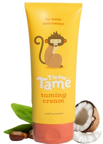 T is for Tame Crema - Crema capilar domadora con ingredientes naturales para niños. Controla suavemente el encrespamiento y el frizz sin dejar residuos pegajosos ni grasos. 100 mL