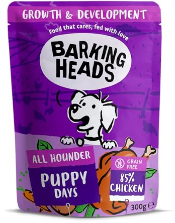 Barking Heads Nourriture Humide pour Chiots – Puppy Days – sans arômes artificiels – Recette sans céréales (10 x 300 g)