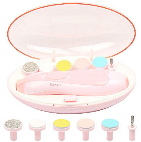 Tagliaunghie Neonato Elettrico Lima Unghie Bambini, Manicure e Pedicure Elettrico LED Light Nail Drill File per Bambino e Adulti, Infantile, Bambino Piccolo Cura Kit Set