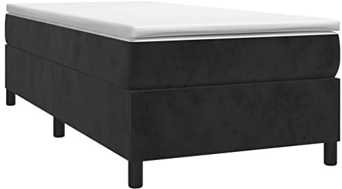vidaXL Boxspring-sängram svart 100x200 cm sammet