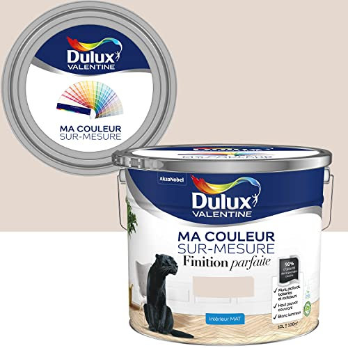 Ma Couleur Sur-mesure par Dulux Valentine – Peinture Intérieure Murs, Plafonds, Boiseries - Finition Parfaite - 98% d'opacité - Mat Beige Parfait 10 L - Palette Intemporelle