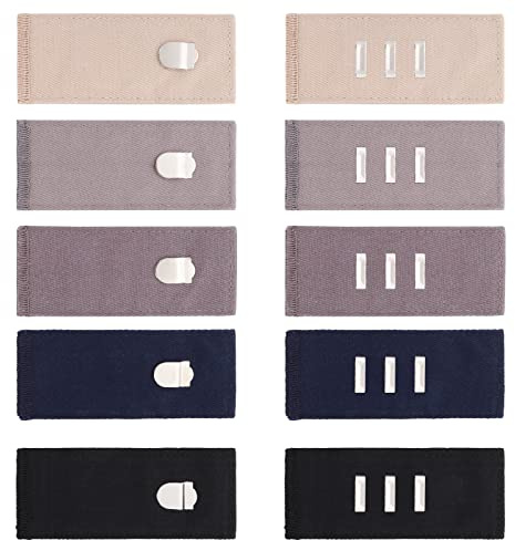 Mabor 10pcs Waist Extenders with Metal Hook for Pants, Trouser Extenders Women & Men,Jeans, Trousers, Skirts, Pregnancy Maternity, Mixed Colors, Adjustable & Invisible Pants Waist Extender