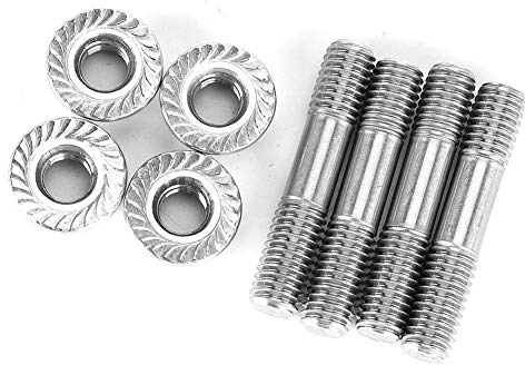 Yosoo Health Gear Exhaust Manifold Stud Bolt Kit, Car Exhaust System Studs Nuts M8x1.25 42mm/1.65in T25 T28 Exhaust Manifold Studs and Nuts