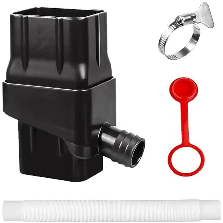 Qivine Rainwater Diverter Kit, Water Butts & Barrels, Rainwater Collector Water Tank, Rain Water Collectors Fits 2'' x 3'' Standard Gutter Downspout