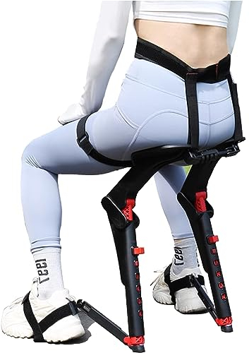 Miuxe Einstellbare Wearable Invisible Chair Portable Foldable Stool, Chairless Chair Leg Part Ergonomics Lightweight Seat, 5 Gear Adjust Seating Height, Outdoor Fishing Portable Seat