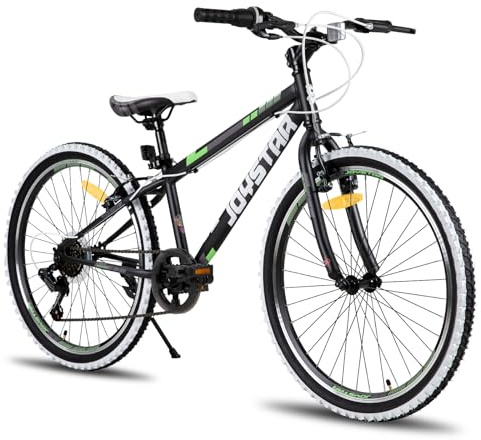 JOYSTAR Lubbock 24 pollici bicicletta per bambini e bambine di 9-13 anni Hardtail mountain bike per bambini con 7 velocità, nero