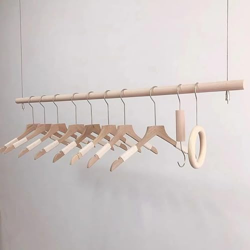 Colgador Perchero Ajustable en Altura de Techo, Estante Colgante con Barra para Ropa Comercial y Tienda (50cm)