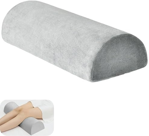 FAMKIT Half Moon Memory Foam Cushion,Versatile Half Moon Pillow Bolster,with Removable/Washable Velvet Cover,Effective Support for Neck/Legs/Waist