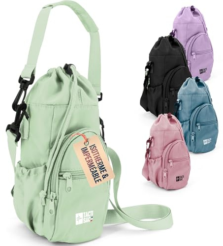 Tacti Sac – Sac Isotherme Porte-Bouteille & Gourde 1.5L – Randonnée, Sport, Voyage – Bandoulière Ajustable, Étanche & Ultra Léger – Idéal Homme & Femme (Vert - 2025)
