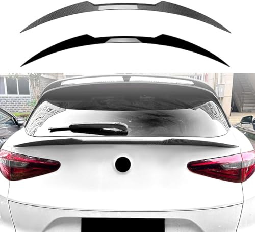 WangjunF Auto Spoiler Posteriori per Alfa Romeo Stelvio 2017+，Alettone Posteriore Tuning Parte Baule Posteriore Coperchio Ali Parti Styling Carrozzeria