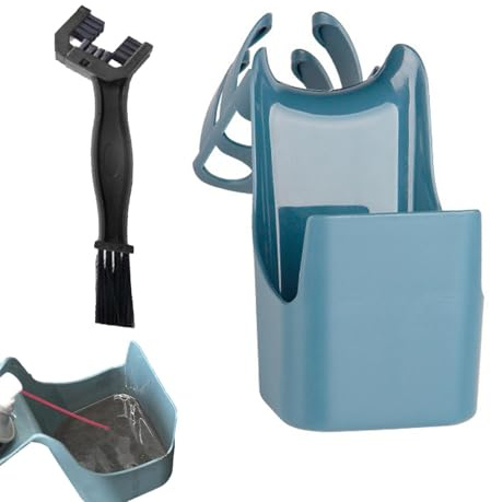 Herramienta de limpieza de cadena de bicicleta, limpiador de cadenas de bicicleta, dispositivo de mantenimiento antipulverización, diseño fácil con construcción compacta, herramienta de limpieza de