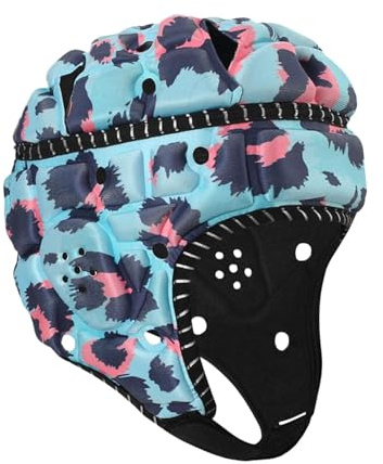QSTDGVPW Casco de Rugby, Gorra Deportiva, Ajustable, Amortiguador, Casco de Fútbol Americano para Niños Y Niñas, Lanzadores, Porteros de, Azul púrpura