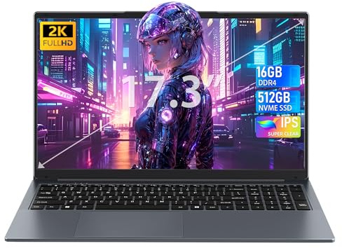 Rumtuk 17.3-inch Laptop, N150 (Beat N100 N97 N5095) up to 3.6 GHz, 16GB DDR4 RAM, 512GB NVMe SSD, FHD IPS Display, Long Battery Life, Backlit KB, Numpad, Webcam/Wi-Fi/USB-C/HDMI, PC Notebook, Gray