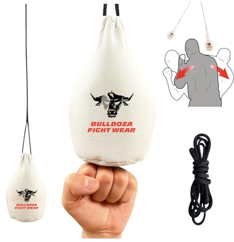 BULL DOZA Sac de boxe à remplir soi-même avec corde de suspension de 2 m (ne convient pas aux coups de poing), blanc