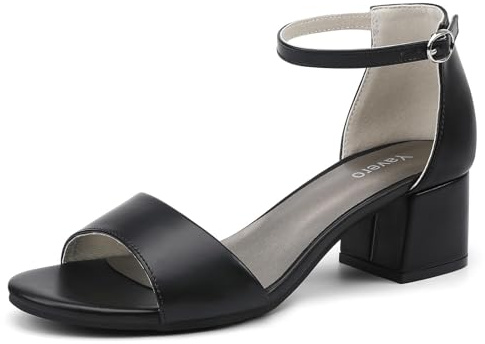 Yavero Sandales Femme Été Élégantes à Talon Bloc 36-41 | Semelle intérieure rembourrée, bride ajustable et hauteur 5,8 cm pour bureau, fêtes, mariage et looks d’été