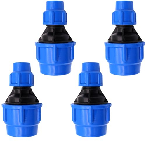 4 Pezzi di Raccordo ridotto da 32 mm a 20 mm, BetterJonny Raccordo a Vite in PP per Tubo Raccordi in PE Raccordo Plastica PP Frizion Raccordo Dritto Ridotto 32-20 mm