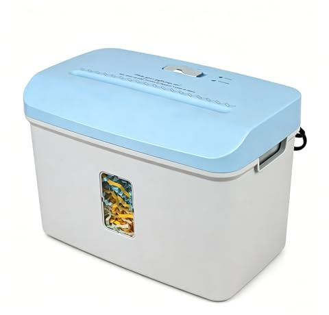 Bärbar sicksack pappersskärare, 7,5 l skrynklig pappersförstörare med visningsfönster, automatisk strimlad för Raffia/25 g och A4/70 g, för födelsedag, bröllop och presentinslagning
