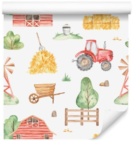 Wallero Papier peint intissé Peint style aquarelle 50×1000 cm