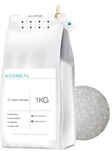 Sel d'Epsom | Sulfate De Magnésium | 1KG | Emballage Écologique Papier Kraft Blanc