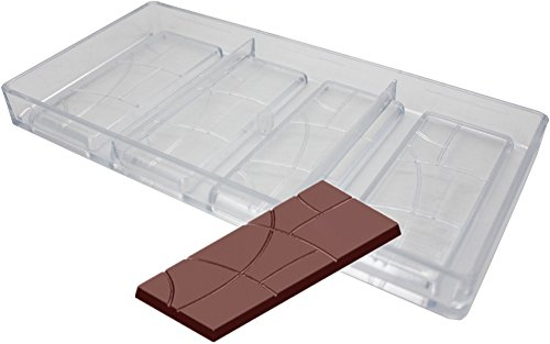 Goldbaking Molde de chocolate de policarbonato para barra lisa, molde de barra de caramelo, barras de lujo, molde de chocolate