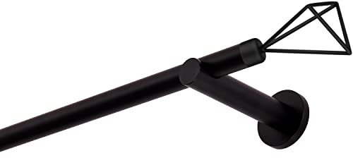 Barra de cortina negra 480 cm 19 mm soporte de pared de metal SPACE